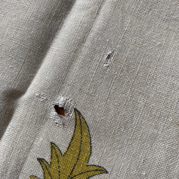 Vintage cotton harvest print tablecloth 50x60 - Picture 5 of 11